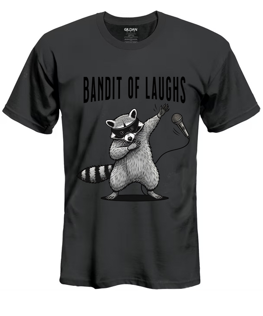 Raccoon- Bandit of Laughs Short Sleeve Adult T-Shirt